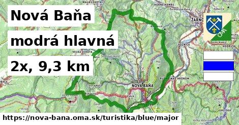 Nová Baňa Turistické trasy modrá hlavná