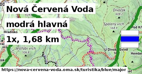 Nová Červená Voda Turistické trasy modrá hlavná