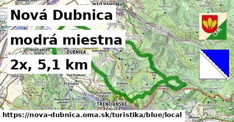 Nová Dubnica Turistické trasy modrá miestna