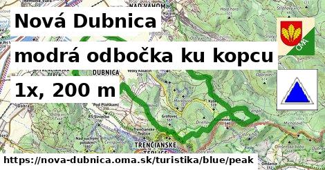 Nová Dubnica Turistické trasy modrá odbočka ku kopcu