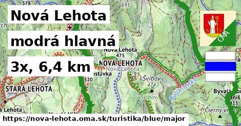 Nová Lehota Turistické trasy modrá hlavná