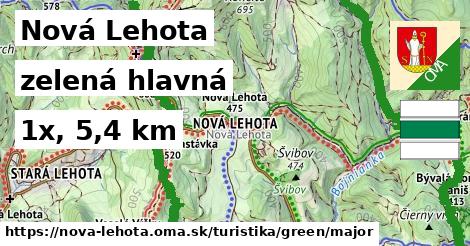 Nová Lehota Turistické trasy zelená hlavná