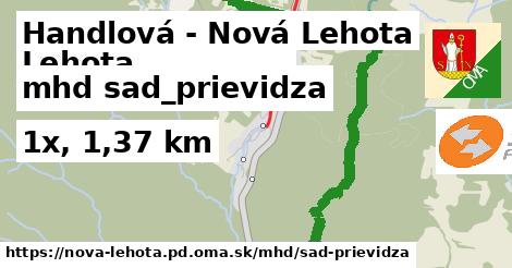 Handlová - Nová Lehota Doprava sad-prievidza 