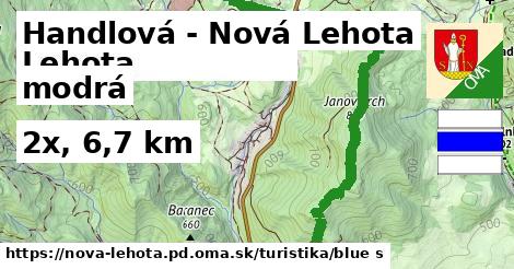 Handlová - Nová Lehota Turistické trasy modrá 