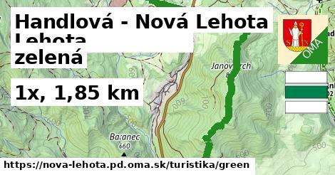 Handlová - Nová Lehota Turistické trasy zelená 