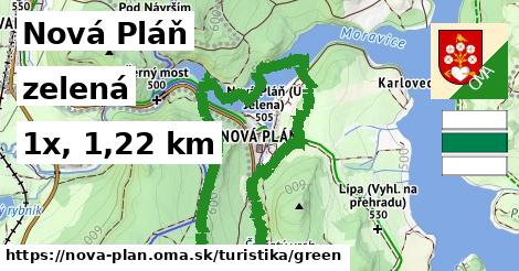 Nová Pláň Turistické trasy zelená 