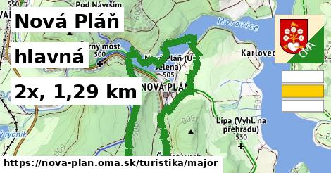 Nová Pláň Turistické trasy hlavná 