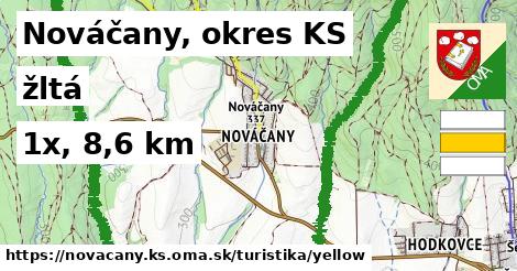 Nováčany, okres KS Turistické trasy žltá 