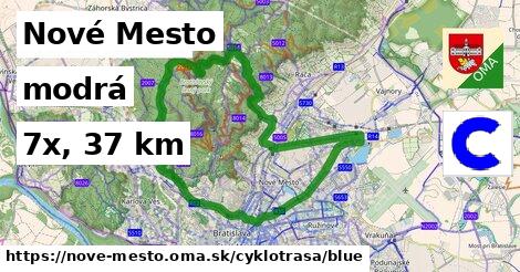 Nové Mesto Cyklotrasy modrá 