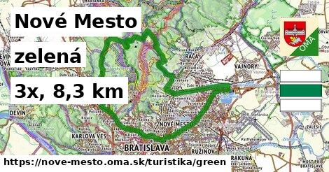 Nové Mesto Turistické trasy zelená 