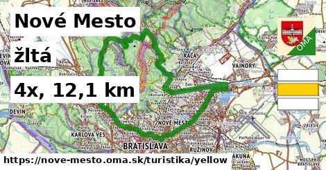 Nové Mesto Turistické trasy žltá 