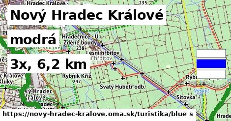 Nový Hradec Králové Turistické trasy modrá 