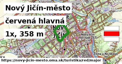 Nový Jičín-město Turistické trasy červená hlavná