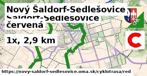 Nový Šaldorf-Sedlešovice Cyklotrasy červená 