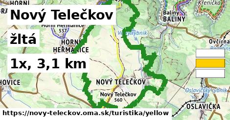 Nový Telečkov Turistické trasy žltá 