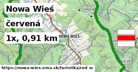 Nowa Wieś Turistické trasy červená 
