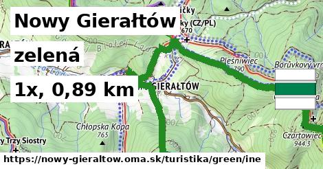 Nowy Gierałtów Turistické trasy zelená iná