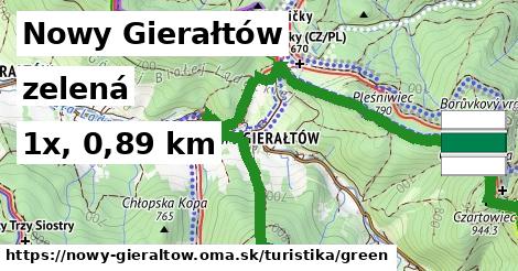 Nowy Gierałtów Turistické trasy zelená 