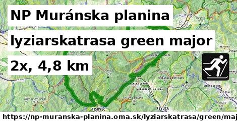 NP Muránska planina Lyžiarske trasy zelená hlavná