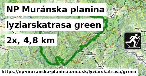 NP Muránska planina Lyžiarske trasy zelená 