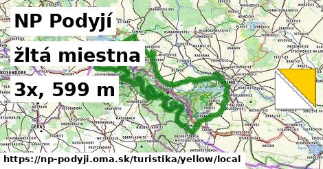 NP Podyjí Turistické trasy žltá miestna
