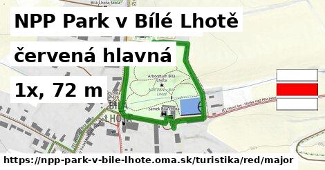 NPP Park v Bílé Lhotě Turistické trasy červená hlavná