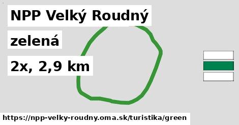 NPP Velký Roudný Turistické trasy zelená 