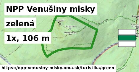 NPP Venušiny misky Turistické trasy zelená 