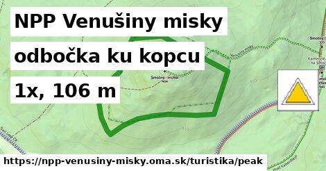 NPP Venušiny misky Turistické trasy odbočka ku kopcu 