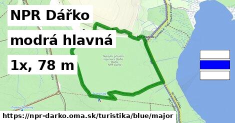 NPR Dářko Turistické trasy modrá hlavná