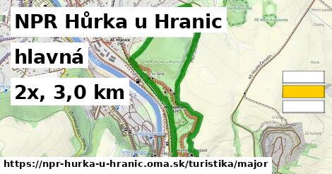 NPR Hůrka u Hranic Turistické trasy hlavná 