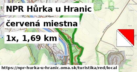 NPR Hůrka u Hranic Turistické trasy červená miestna
