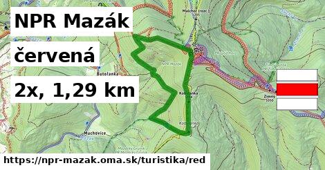 NPR Mazák Turistické trasy červená 