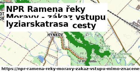 NPR Ramena řeky Moravy - zákaz vstupu mimo značené cesty Lyžiarske trasy  