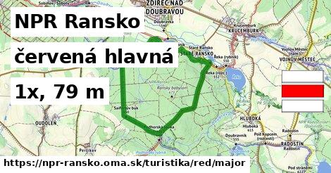 NPR Ransko Turistické trasy červená hlavná