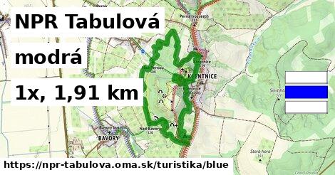 NPR Tabulová Turistické trasy modrá 