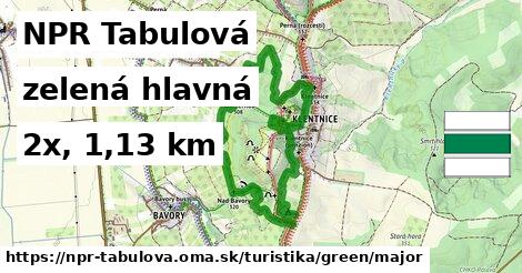 NPR Tabulová Turistické trasy zelená hlavná