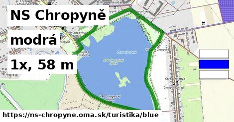 NS Chropyně Turistické trasy modrá 