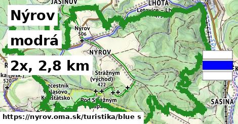 Nýrov Turistické trasy modrá 