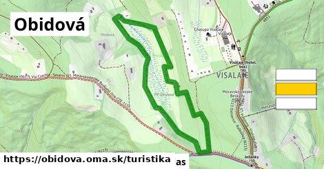 Obidová Turistické trasy  