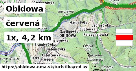 Obidowa Turistické trasy červená 
