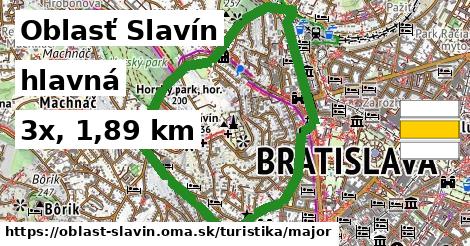 Oblasť Slavín Turistické trasy hlavná 