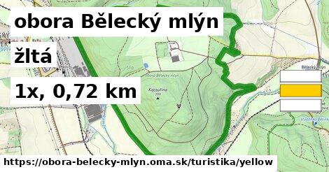 obora Bělecký mlýn Turistické trasy žltá 