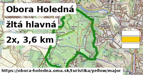 Obora Holedná Turistické trasy žltá hlavná