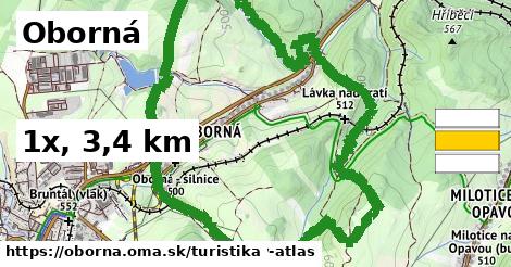 Oborná Turistické trasy  