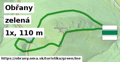 Obřany Turistické trasy zelená iná