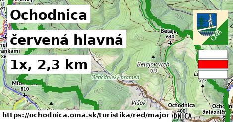 Ochodnica Turistické trasy červená hlavná