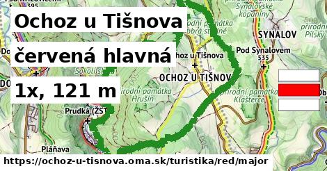 Ochoz u Tišnova Turistické trasy červená hlavná