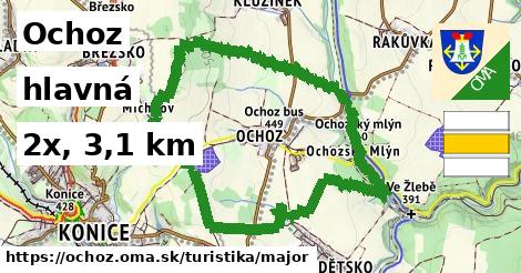 Ochoz Turistické trasy hlavná 