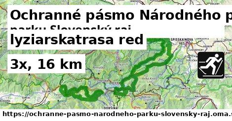 Ochranné pásmo Národného parku Slovenský raj Lyžiarske trasy červená 